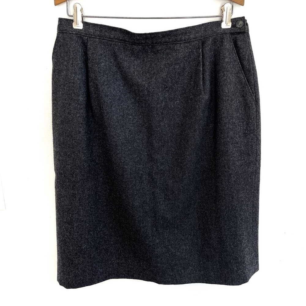 Pendleton Vintage Wool Pencil Skirt Size 16 Petite Fully Lined Charcoal Gray